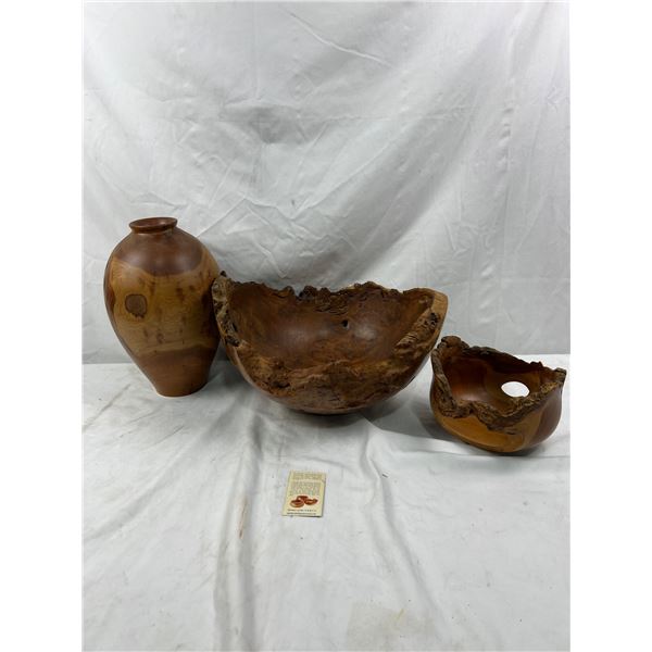 Hand Turned Black Cherry Pieces