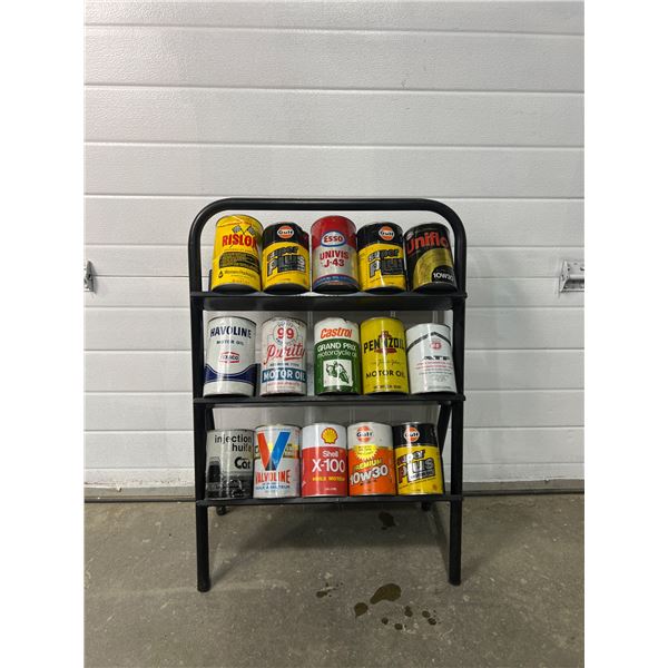 Motor Oil Rack & Cans
