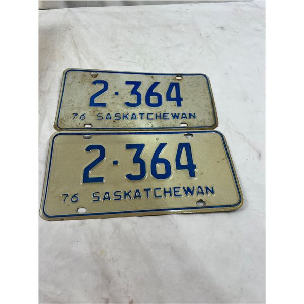 Vintage Saskatchewan License Plates