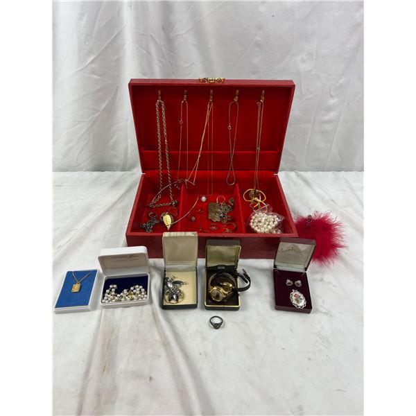 Costume Jewelry & Box
