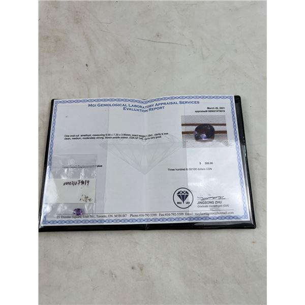 Certified Oval Cut Amethyst