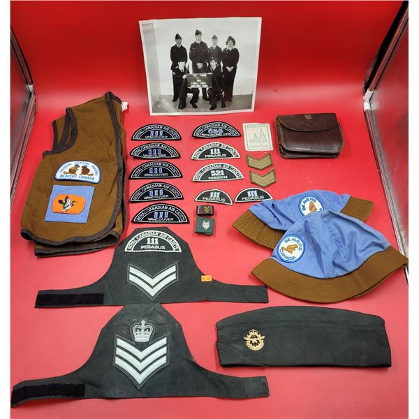 Air Cadets & Beavers Collectible Lot w/ Patches, Caps, Vest, & More