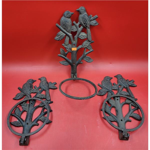 3 Cast Iron Flower Pot Holders