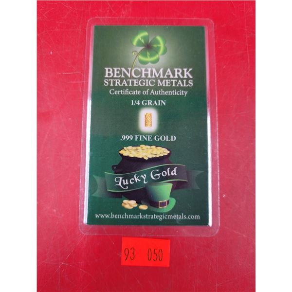 Benchmark Strategic Metals 1/4 Grain .999 Fine Lucky Gold