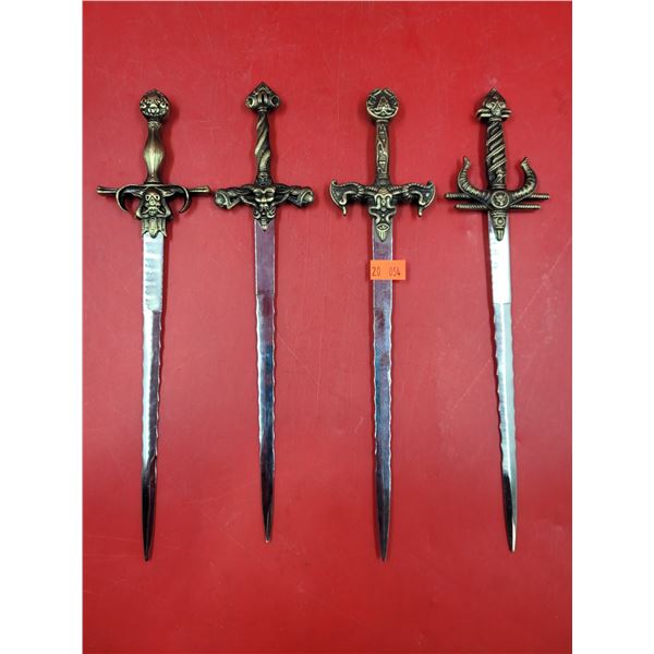 4 Ornate Dagger Replica Letter Openers