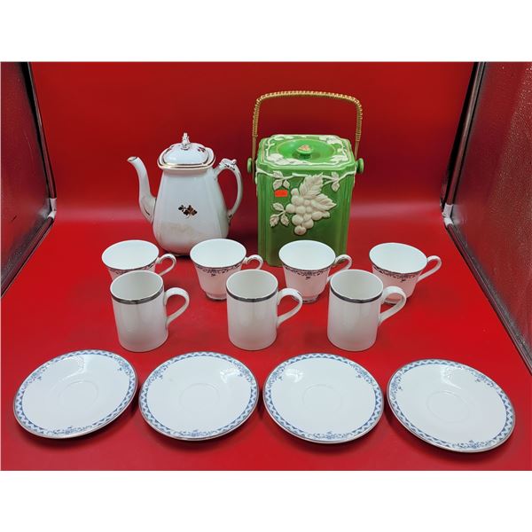 Lot of Assorted China & Biscuit Jar w/ Royal Doulton, T. Furnival & Sons, & More