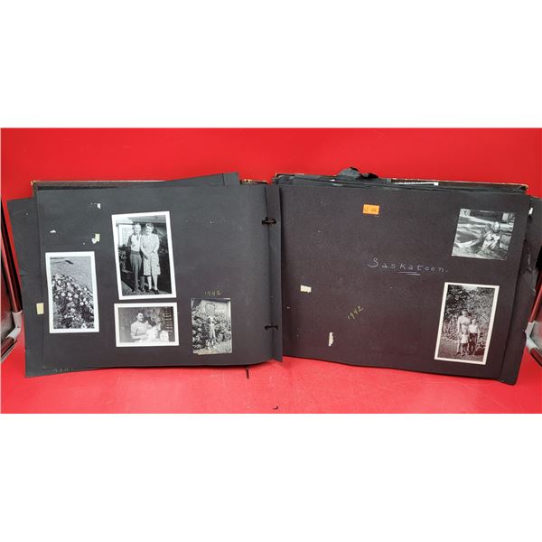 VTG 1940's Leather Photo Album w/ Photographs