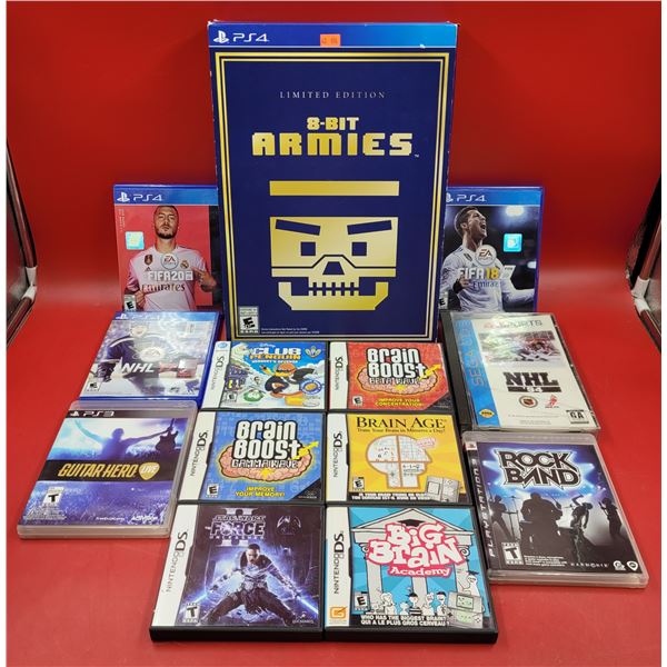 Assorted Video Game Lot w/ Nintendo DS, PlayStation 3, & PlayStation 4