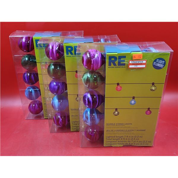 3 Packs of Room Essentials Weather-Resistant Marble String Lights