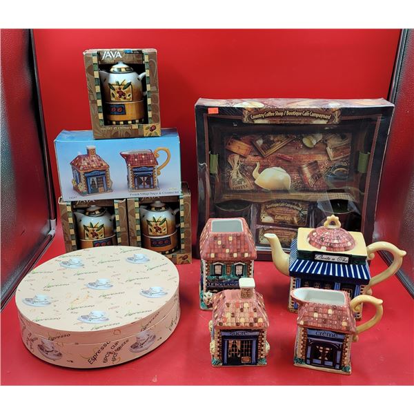 Tea & Coffee Lot w/ Sugar & Creamer Sets, Teapots, Coffee Mugs, & More
