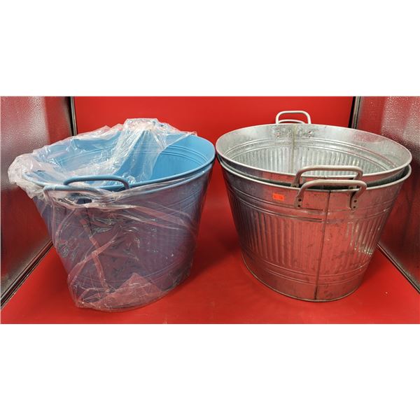 4 Galvanized Metal Tubs