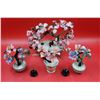 Image 1 : 4 Asian Stone Glass Bonsai Trees
