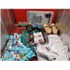 Lot of Asian Clothing, Shoes, & Accessories w/ Kimono Robe, Slippers, Socks, & More