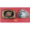 Image 1 : 2 Metal Belt Buckles (Insert Coin, Unzip, etc. & GWRRA)