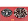 Image 1 : 2 Metal Belt Buckles (Longhorn Steer Head & Ornate Design)