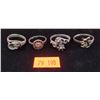 Image 1 : 4 Assorted Sterling Silver Rings