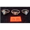 Image 1 : 3 Sterling & Mother of Pearl Rings