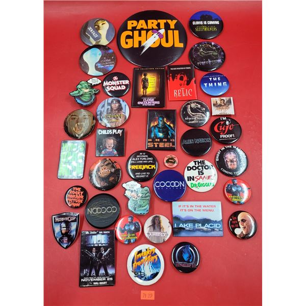 Lot of Assorted Sci-Fi & Horror Movie Promo Pins