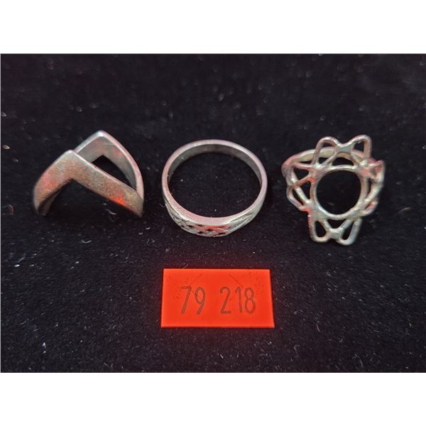 3 VTG Sterling Rings (Celtic Design, etc.)