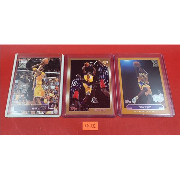 3 Koby Bryant Lakers Basketball Cards