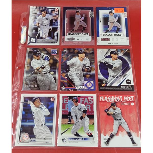Lot of Aaron Judge Yankees Baseball Cards