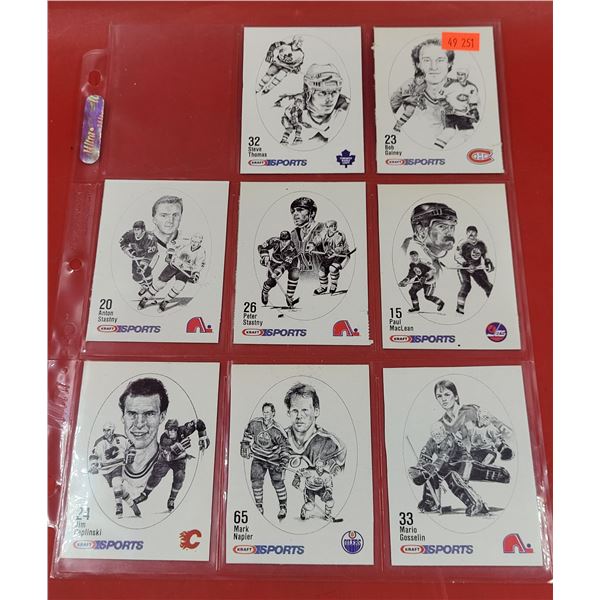 Lot of Kraft Sports Hockey Cards w/ Napier, MacLean, Thomas, & More