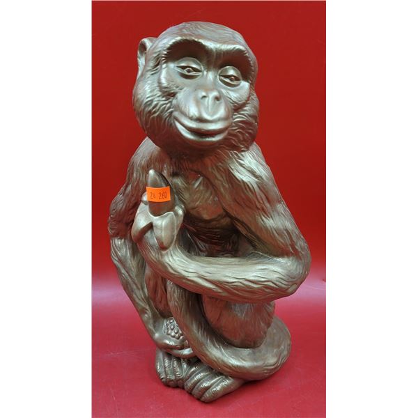 Signed Ceramic Monkey Statue