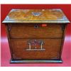 Image 2 : Antique Oak Locking Jewelry Box w/ Key
