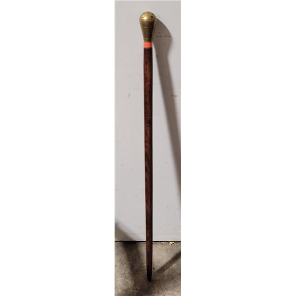 VTG Wooden Walking Stick w/ Brass Accent
