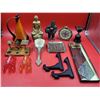 Image 1 : VTG Lot w/ Soapstone Figure, Vanity Hair Brush, Floral Clock, & More