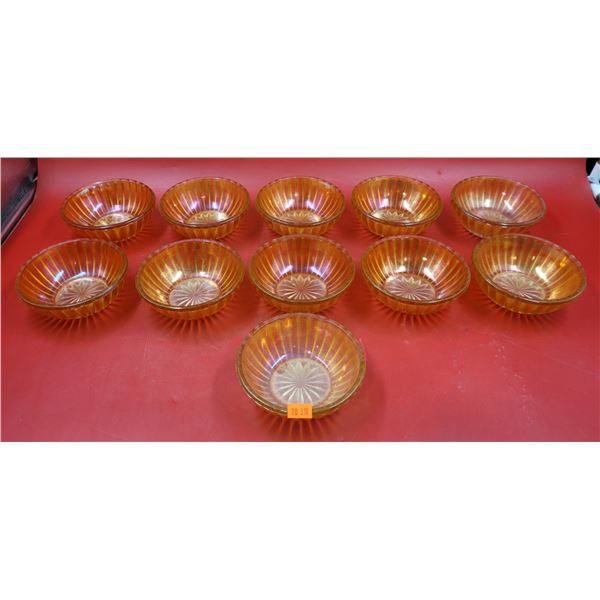 Lot of Marigold Carnival Glass Bowls