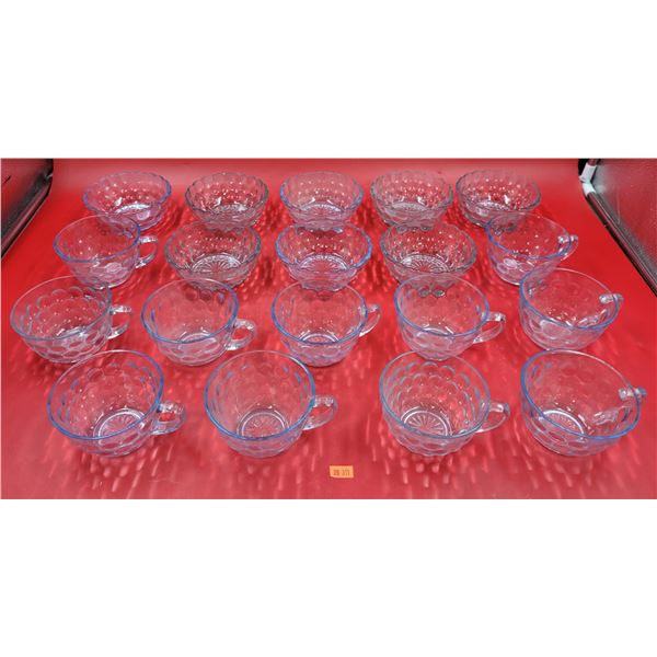 Lot of Assorted Blue Bubble Glass Bowls