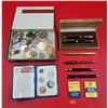 Image 1 : VTG Smalls Lot w/ Pens, Sheaffer's Skrip Cartridges, Coins, & More