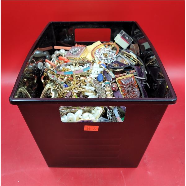 Bin of Assorted Costume Jewelry