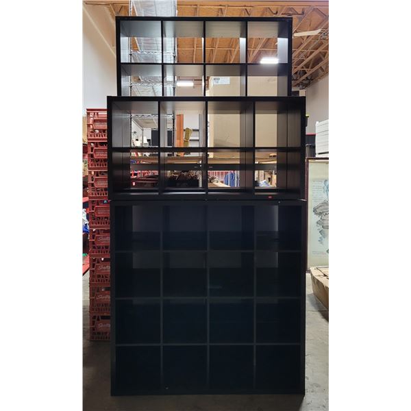 4 Black Ikea Cubical Shelving Units