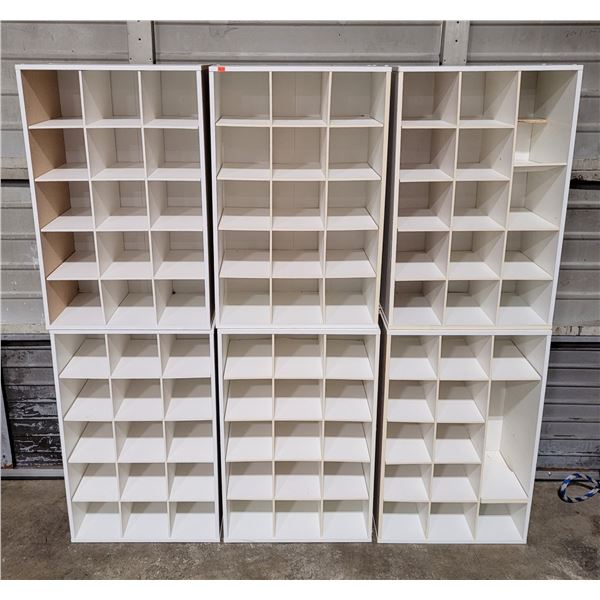 6 White Ikea Cubical Shelving Units