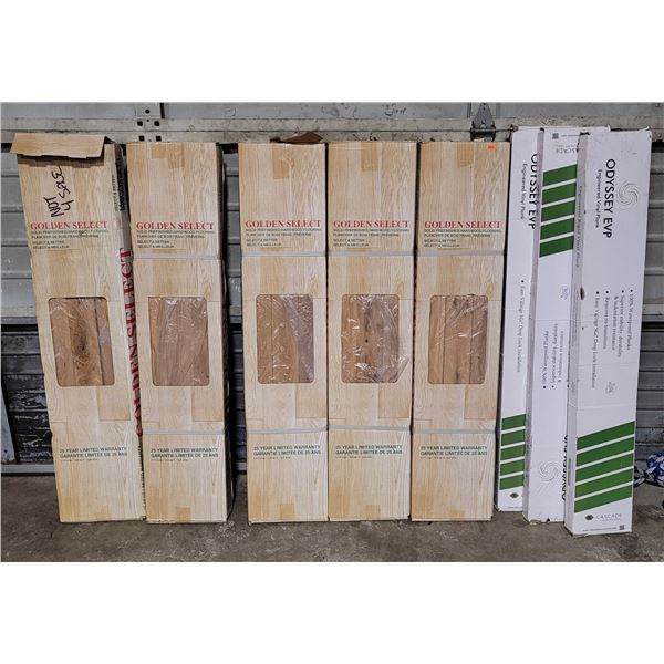 5 Packs of Hardwood Flooring & 3 Packs of Vinyl Plank