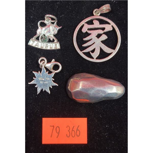 4 Sterling Charms & Pendants