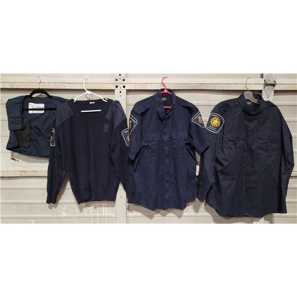 Canadian Border Services Uniform Lot w/ Shirts, Vest, & Sweater