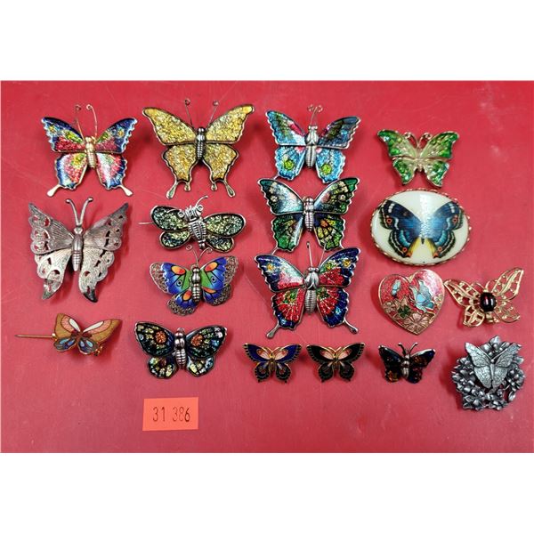 18 Assorted Butterfly Brooches