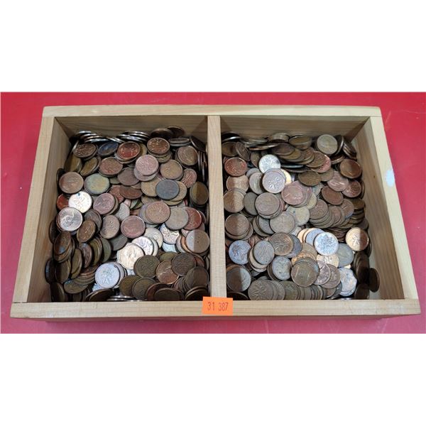 Tray of 1996 & Older Copper Pennies