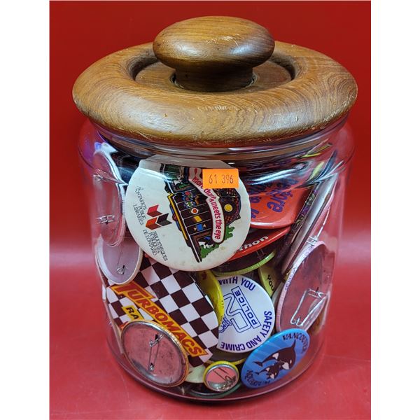 Jar of Assorted VTG Pins