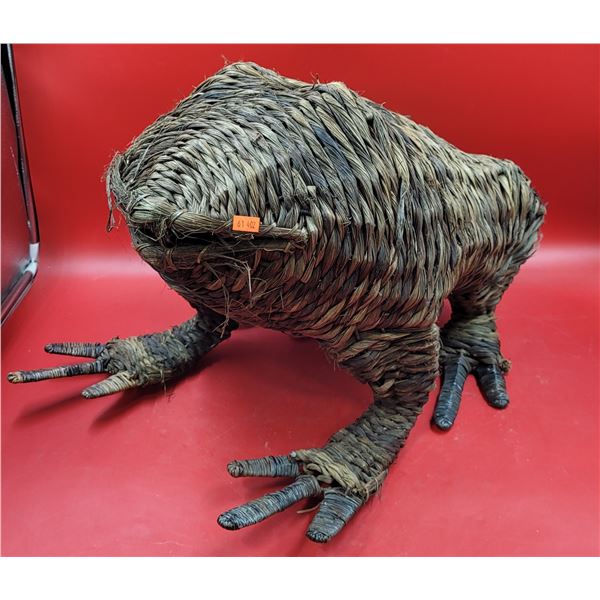 Wicker Frog Sculpture