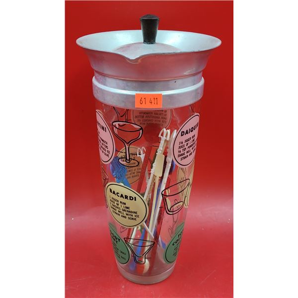 MCM Cocktail Shaker w/ Recipes