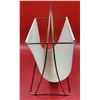 Image 2 : MCM Cream Faux Leather Sling & Metal Magazine Rack