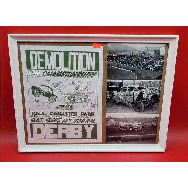 Framed VTG PNE Demolition Derby Advertising