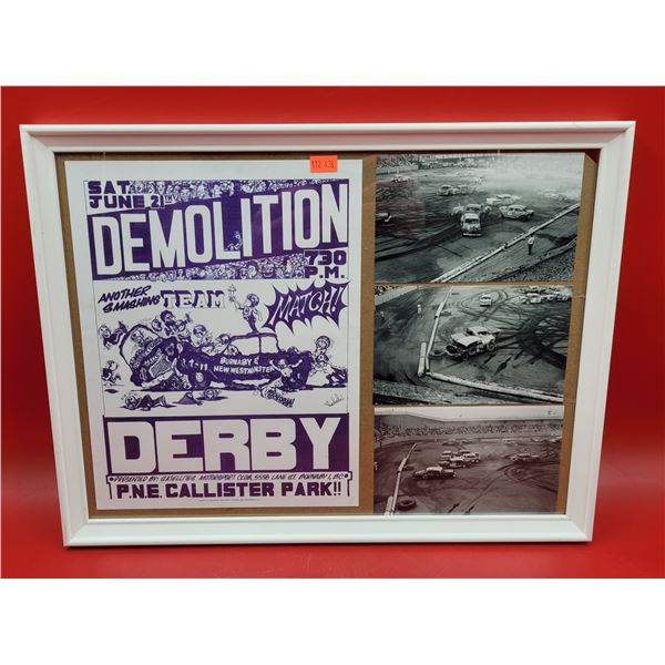 Framed VTG PNE Demolition Derby Advertising