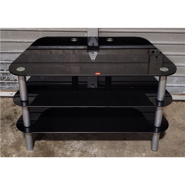 3-Tier Black Glass Coffee Table