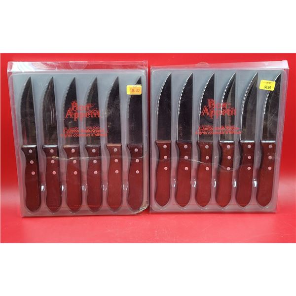 2 Packs of 6 Pc. Bon Appetit Jumbo Steak Knives