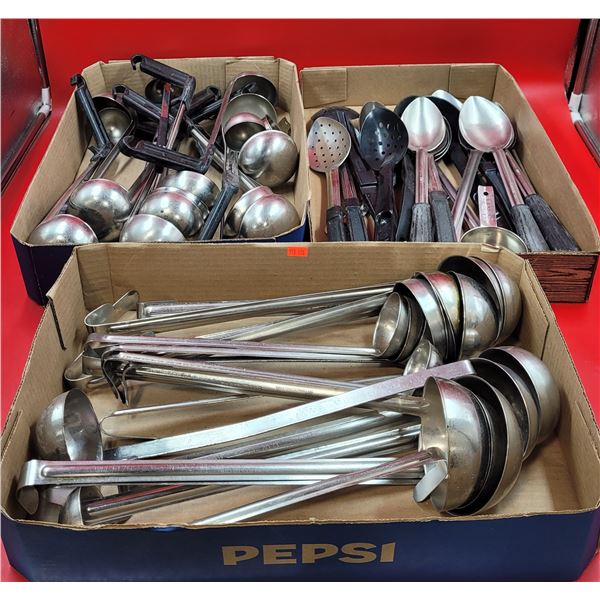 Lot of Industrial Serving Utensils
